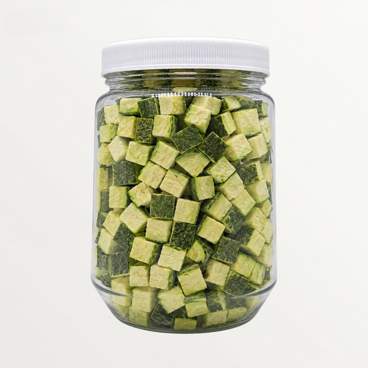 Freeze-dried zucchini chunks